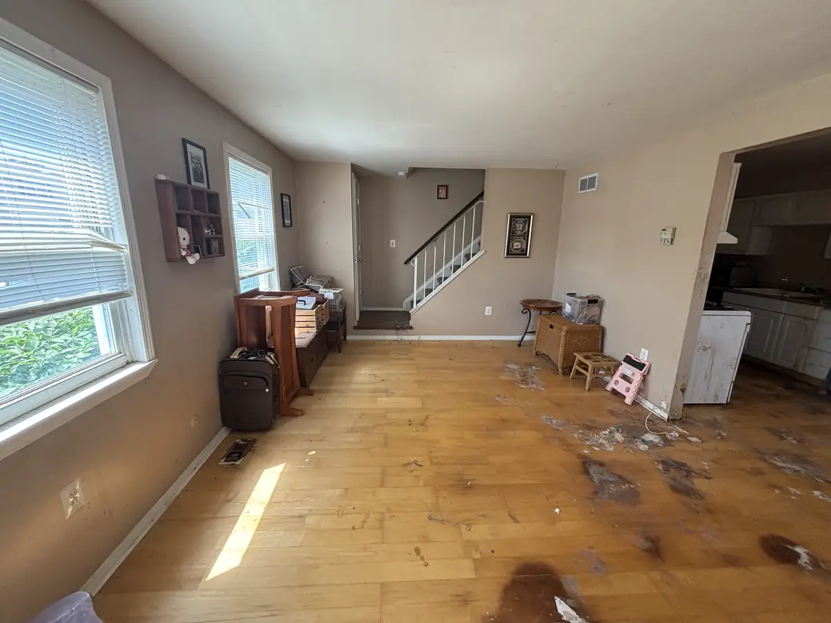 The same space cleared and broom-clean after the cleanout